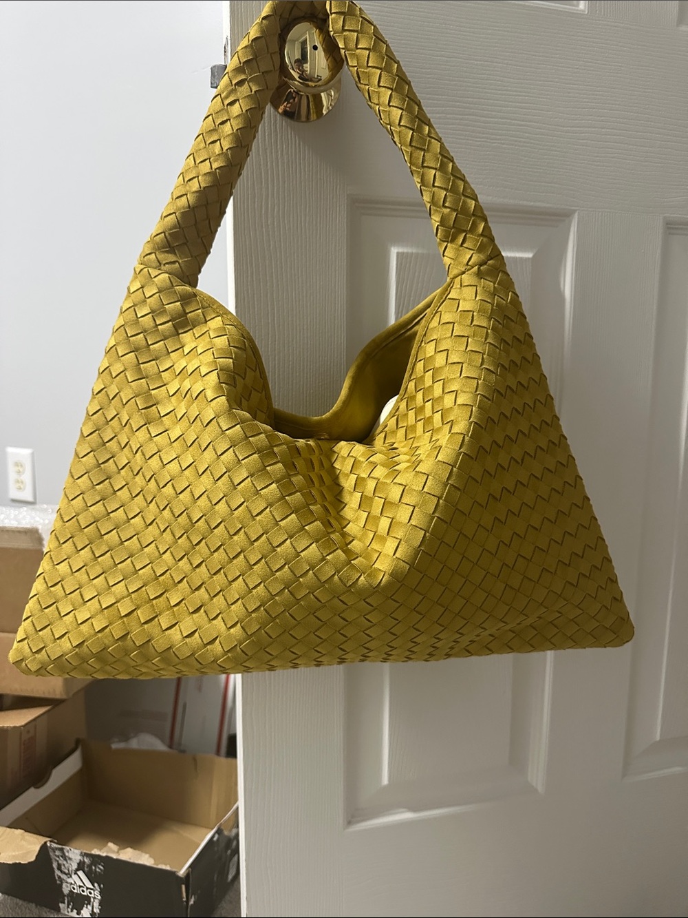 Yellow Woven Shoulder Bag - Stylish Women’s Hobo